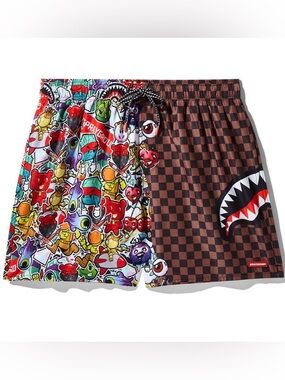 Sprayground Multicolor Graphic Swim Trunks with Red Tag